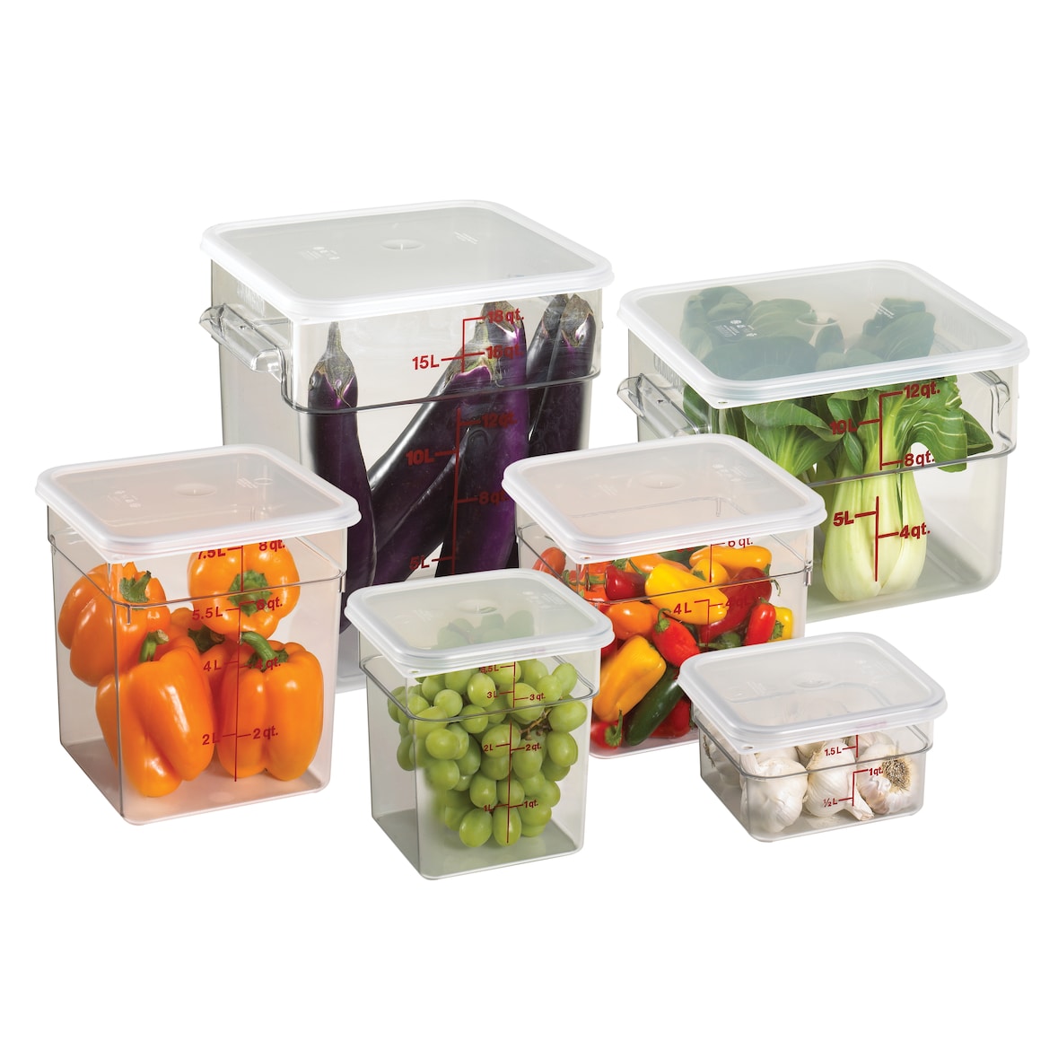 CAMBRO - 2SFSCW-135/3 - Pacco da 3 unità - Contenitore quadrato 1,9 L - 18,5 x 18,5 x 10 cm - Trasparente (Coperchio non incluso)