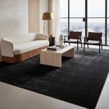 thumbnail of Teppich Kurzflor Uni Modern Waschbar Strapazierfähig Esszimmer Flur OEKO-TEX Schwarz 140x200 cm Schadstoffgeprüft – ISAR von Kadima Design
