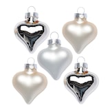 thumbnail of 8 Glasherzen 4cm Christbaumschmuck Weihnachtskugeln Weihnachtsbaumschmuck creme