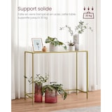 thumbnail of Helloshop26 - Mesa de console mesa de entrada mesa lateral 20 x 100 x 80 cm tampo de vidro temperado fácil montagem pés ajustáveis 12_0007525