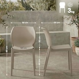 thumbnail of CLP 6er Set Gartenstühle Nora Kunststoff HBT: 80x58x59 cm taupe