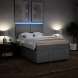thumbnail of vidaXL Boxspringbett mit Matratze Hellgrau 140x190 cm Stoff