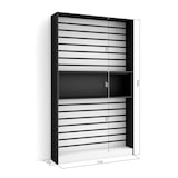 thumbnail of Estantes de prateleiras, Livraria, Prateleira livros, 110x25x186cm, Sala de estar, Escritório, Sala de  jantar, Estilo moderno, Branco e preto _ 73_1