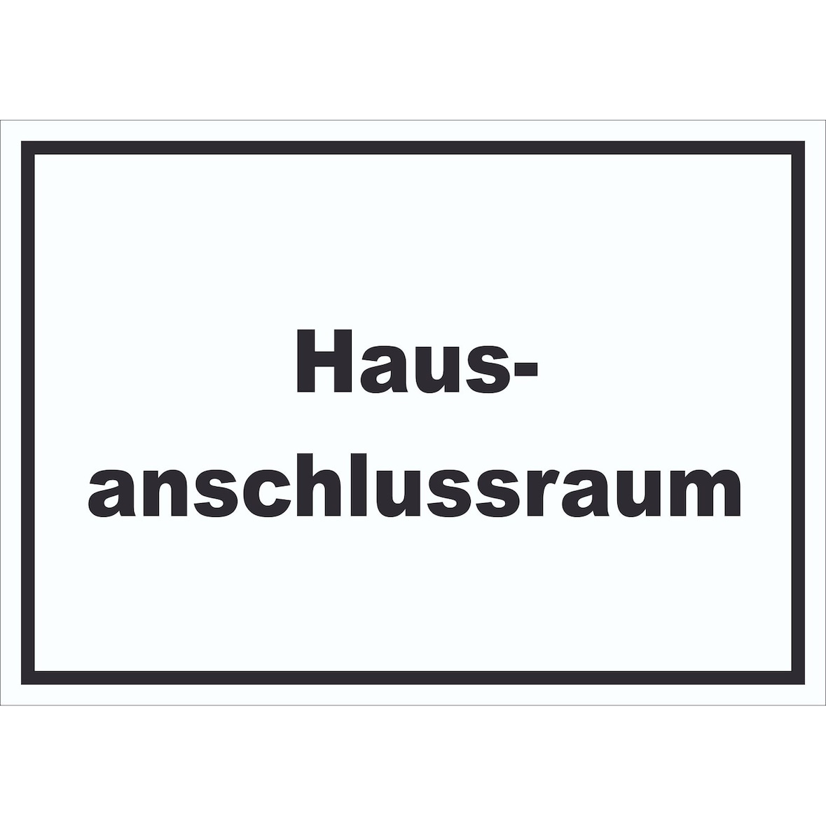 Hausanschlussraum Schild mit Text HAR waagerecht A3 Rückseite selbstklebend