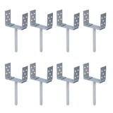 thumbnail of Alberts 8 x U-Pfostenträger, Breite 75 - 180 mm, Höhe 108 mm, Riffelstahl-Betonanker 200 mm, galvanisch blau verzinkt