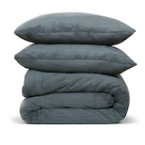 thumbnail of DoubleDry Dekbedovertrek Teddy Fleece - Lits Jumeaux 240x220 cm + 2 Kussenslopen - Zacht & Huidvriendelijk - Antraciet