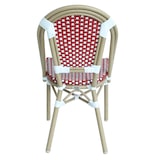 thumbnail of Chaise de terrasse bistrot parisien en aluminium et rotin rouge