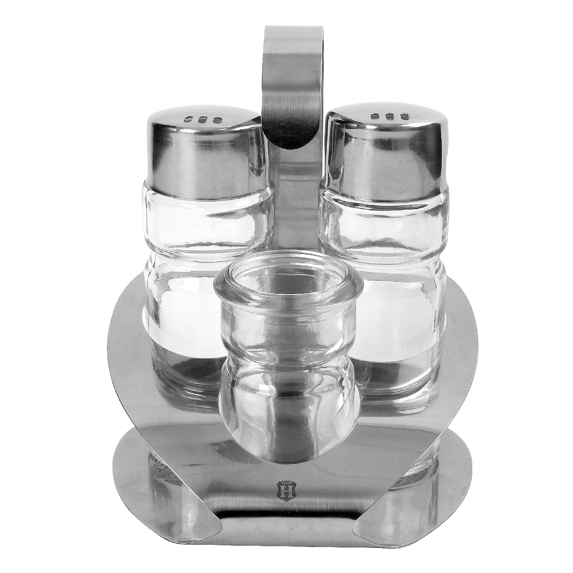 METRO Professional Set di saliera e pepiera , acciaio inox / vetro, 9 x 8.6 x 11.6 cm, 42 ml, con porta stuzzicadenti