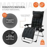 thumbnail of Hauki Sonnenliege klappbar Schwarz, Zero Gravity Relaxliege mit Polster & Getränkehalter, wetterfeste Gartenliege mit verstellbarer Rückenlehne