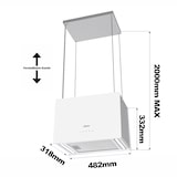 thumbnail of CIARRA Campana extractora de isla A+++ 700 m³/h suspendida con control táctil y aplicación WiFi VM4850S