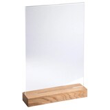 thumbnail of Exacompta 84258D 10x Tischaufsteller mit Holzsockel A4 Hochformat - Kristall