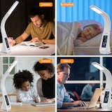 thumbnail of Monzana LED Schreibtischlampe mit Display Kalender Uhr Wecker Dimmbar Nachttischlampe Tischlampe Tischleuchte Weiß