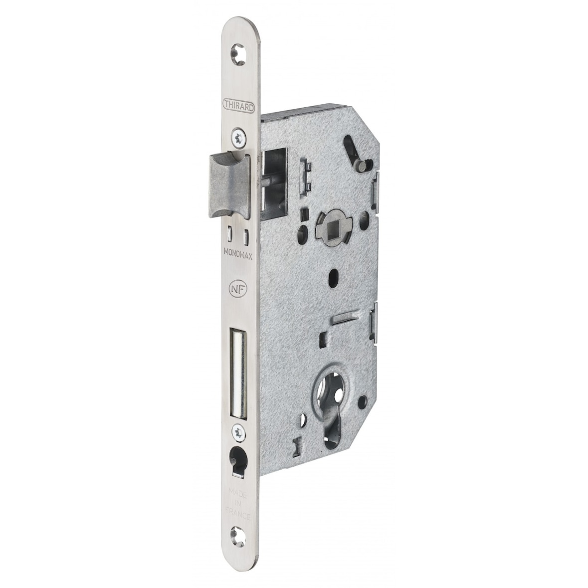 Serrure encastrable pour porte d'entrée monomax nf têtère inox