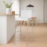 thumbnail of CHEFGASTRO Barhocker MAUI Chrom 4-Fuﬂ Gestell HxBxT 100x43x48cm Kunststoff Weiß Barstuhl
