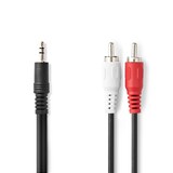 thumbnail of Nedis Stereo-Audiokabel - 3.5 mm Stecker - 2x RCA Stecker - Vernickelt - 5.00 m - Rund - Schwarz - Label