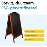 thumbnail of BRASQ Krijtstoepbord Elegance Mahonie - 70x130 CM - Krijtbord - Reclamebord - Stoepbord - Dubbelzijdig - voor Binnen en Buiten - Horeca