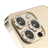thumbnail of MobileKing Linsenschutz Glitzer-Ringe in gold für iPhone 15 Plus - 9H Glas - MBK-2787