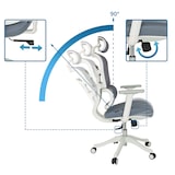 thumbnail of Sedia da ufficio / Sedia girevole ERGOMY I W Seduta in tessuto / Schienale in rete blu mybuero