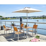 thumbnail of METRO PROFESSIONAL Stapelbare stoel met volledig beklede armleuningen Lynx, aluminium/eucalyptus, zilver