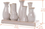 thumbnail of Jinfa 2 Set aus 7 kleinen Vasen auf festem Sockel | handgefertigte Blumenvasen Tischdeko | Antik-Weiß