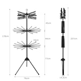 thumbnail of COSTWAY Tendedero plegable de 3 niveles, tendedero independiente con trípode de 178 cm, 24 pinzas y 32 barras, color negro.