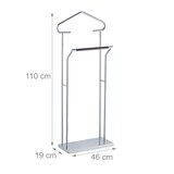 thumbnail of Relaxdays Herrendiener, für Anzug & Hose, Holz Metall Mix, Schlafzimmer, Kleiderbutler, 110 x 46 x 19 cm, silber/braun