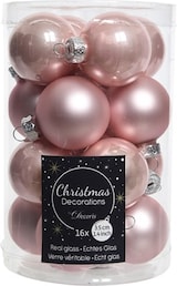 thumbnail of Weihnachtsbaumkugeln Glas Ø 3,5 cm 16 Stück rosa glanz/matt mix