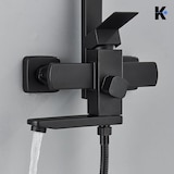 thumbnail of LANA | Conjunto de chuveiro de chuva de aço inoxidável preto fosco premium | Torneiras de design sistema de chuveiro | completa com chuveiro de mão