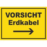 thumbnail of Vorsicht Erdkabel mit Richtungspfeil rechts Aufkleber A3 (297x420mm)