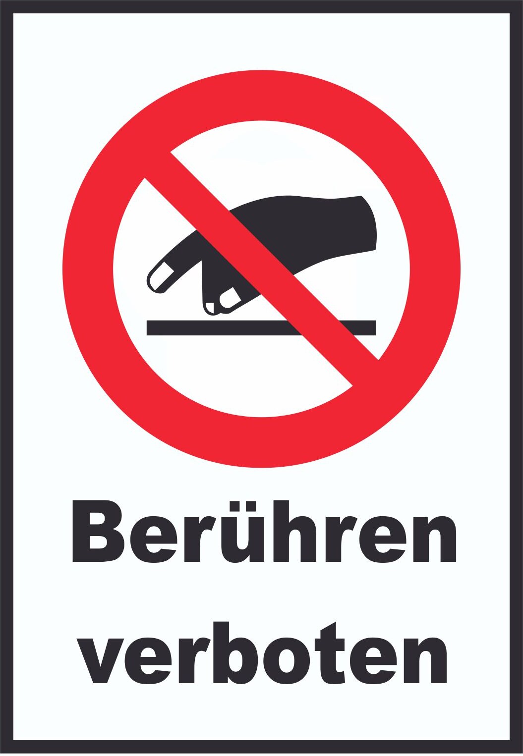 Berühren verboten Schild A3 Rückseite selbstklebend