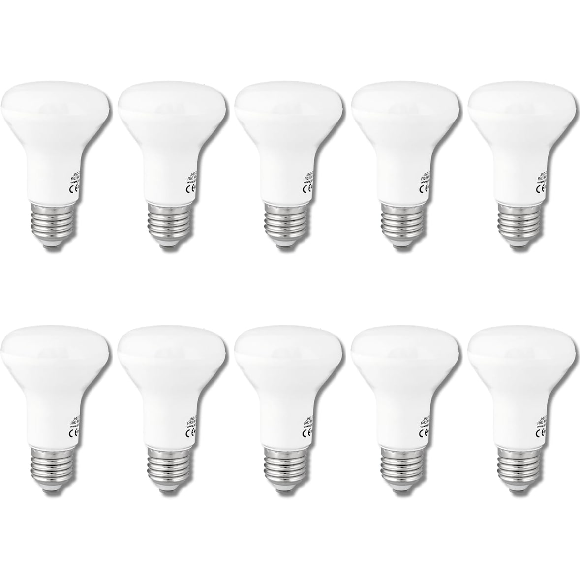 10x Bombilla led R63 9W, rosca E27, 4200K blanco neutro