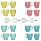 thumbnail of 4er Set Henni Kaffeebecher 320ml Ø8,5cm Keramik bunt Gelb Rosa Grün Blau Tasse