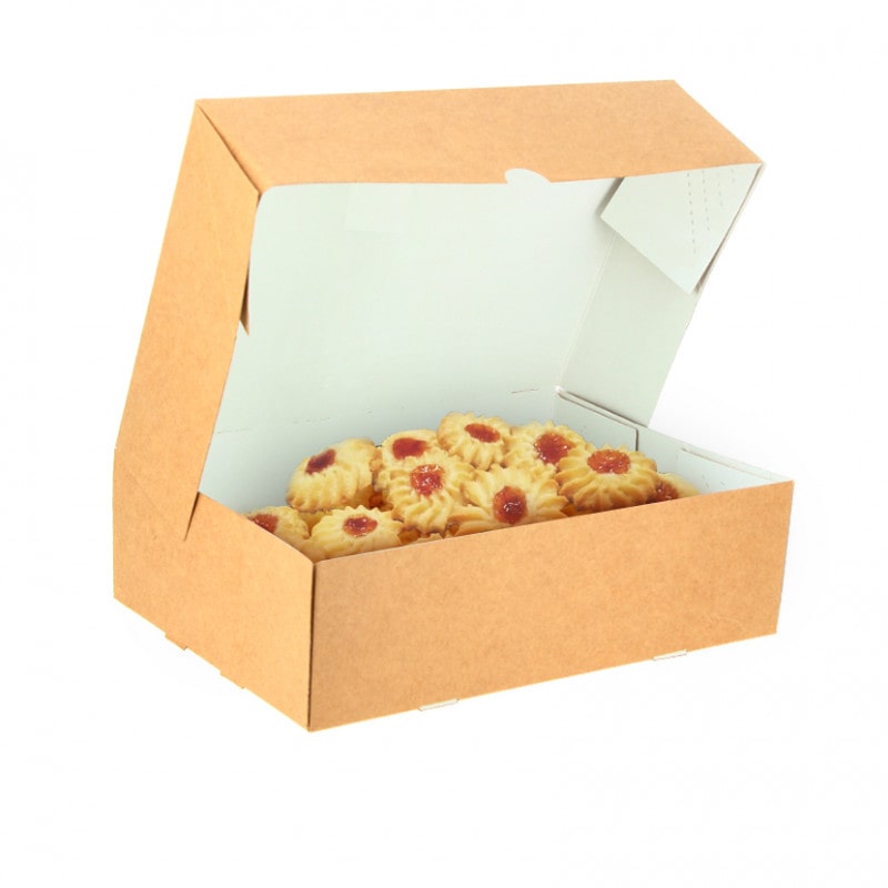 25 unidades. Caixa de papelão kraft para biscoitos e massas (17,5 x 11,5 x 4,5cm) Ref PAS007