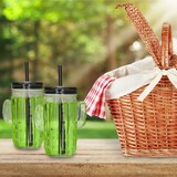 thumbnail of Relaxdays Trinkgläser mit Strohhalm & Deckel, 8er Set Eisteebecher, Limonadengläser Kaktus, 500 ml, Gastro, transparent