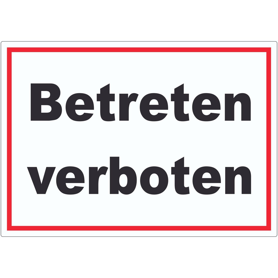 Betreten verboten Schild schwarz-weiß-rot A6 (105x148mm)