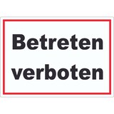 thumbnail of Betreten verboten Schild schwarz-weiß-rot A6 (105x148mm)