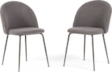 thumbnail of Set aus 2 Innenstühlen aus Cordsamt mit Metallbeinen, gepolstert, ideal für Küche, Esszimmer, Bar oder Restaurant – Sara – Mittelgrau/Taupe