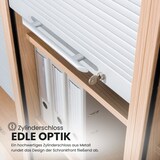 thumbnail of bümö Rollladenschrank in Buche/Silber mit Bogengriff - Vertikal Jalousieschrank 50 cm breit, Aktenschrank abschließbar, Büroschrank für Ordner & Co.