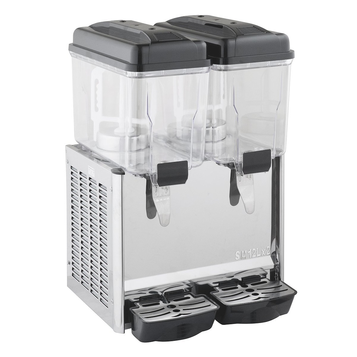 GastroHero Getränkespender ECO 2x12 Liter Saftspender Doppel Kaltgetränkespender mit Rührwerk Getränkekühler für Saft Eistee Limonade +5 bis +12 °C