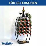 thumbnail of Weinregal Metall Schwarz Stehend 83 cm 96640 Weinständer für 18 Flaschen Dekorativer Weinflaschenhalter in Fass-Optik Flaschenregal mit Ablage