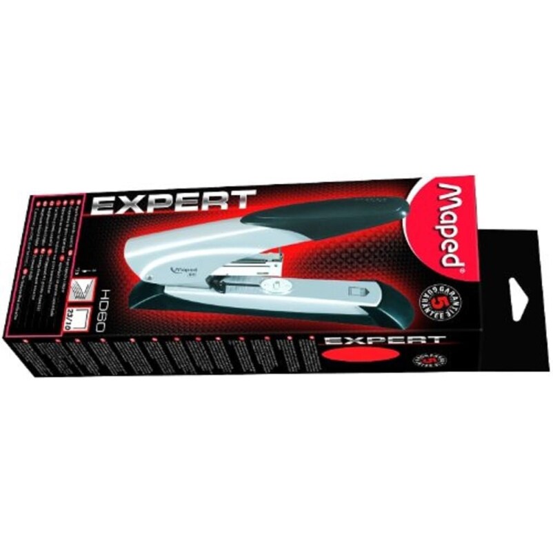 Agrafeuse Expert HD90, capacité 80 feuilles, noir/argent