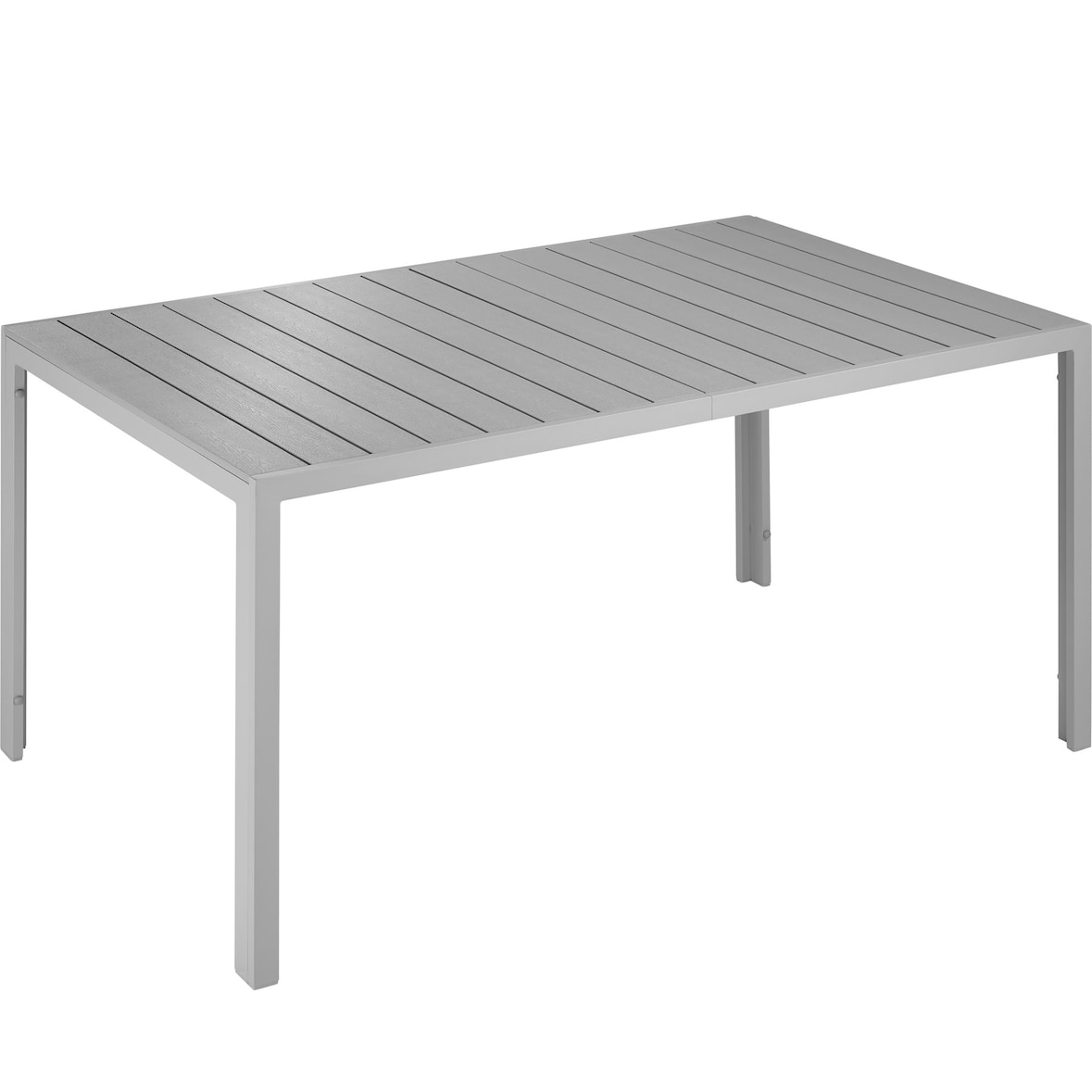 tectake Tavolo da giardino Bianca in alluminio, piedi regolabili in altezza, 150 x 90 x 74,5 cm - grigio/argento - 404402