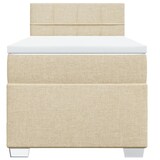 thumbnail of vidaXL Boxspringbett mit Matratze Creme 100x200 cm Stoff