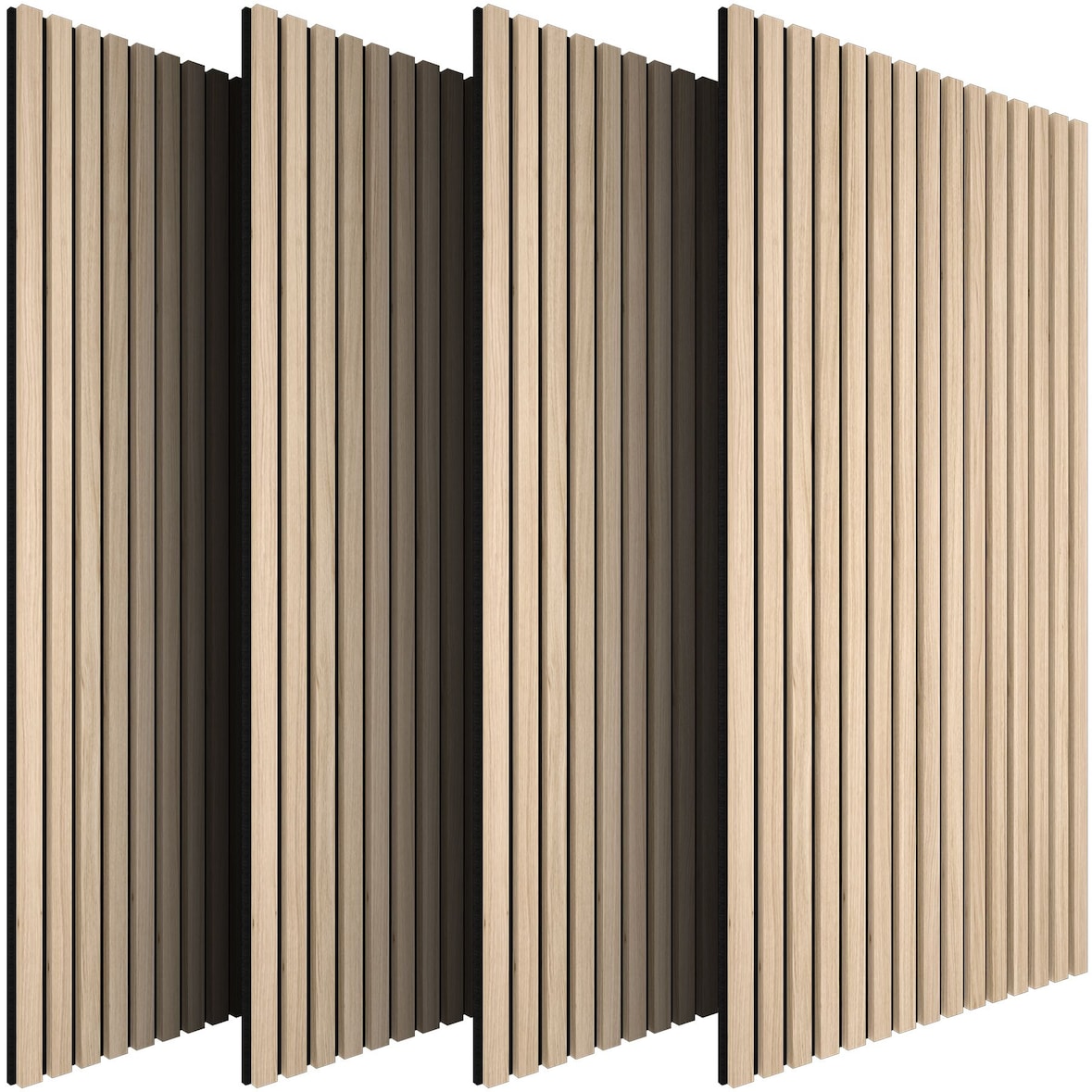 tectake Panneaux acoustiques SONIC WALL aspect bois - Lot de 4 Chêne clair