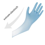 thumbnail of Nitrilhandschuhe Extra Safe Super Stretch Blau puderfrei Gr. 8/M 100 Stück