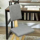 thumbnail of HOMCOM silla ergonómica de rodillas con respaldo, silla de rodillas, cojines acolchados, marco de madera, para una mejor postura, oficina, gris