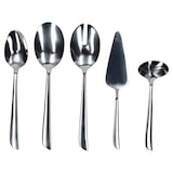 thumbnail of 5tlg. Justinus Twist Anlegeteile-Besteckset 1x Tortenheber, 1x Saucenlöffel, 1x Servierlöffel, 1x Salatlöffel & 1x Salatgabel