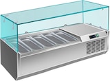 thumbnail of Gastro Edelstahl Kühlaufsatz Aufsatzkühlvitrine Pizzakühlaufsatz 5 x 1/4 GN mit Glasaufsatz