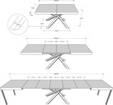 thumbnail of Volantis Ausziehtisch 200/460x90 cm Esche weiß Beine anthrazit