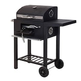 thumbnail of WellHome - Zwarte houtskoolbarbecue met dubbele grill en bijzettafel van 96 cm